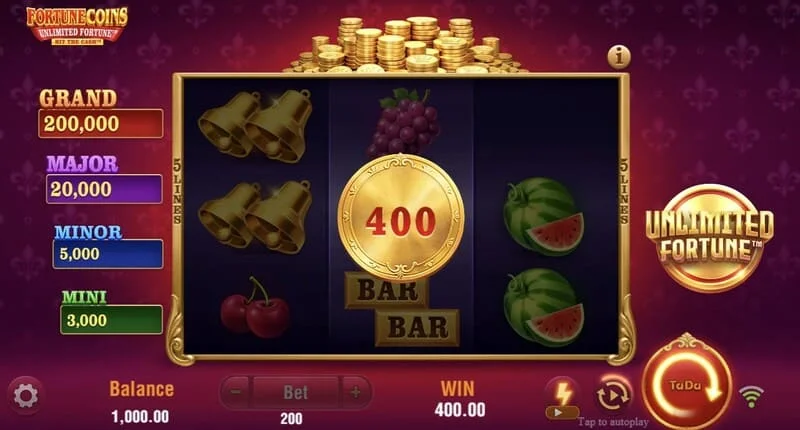 Fortune Coins Unlimited Fortune - Lock & Respin krug s kovanicama i zadržavanjem kovanica